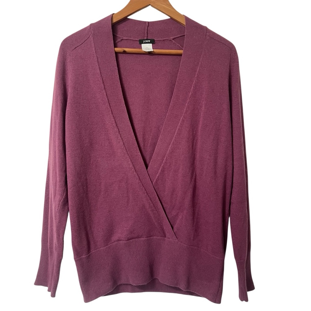 J. Crew Plum V-Neck Wrap Sweater